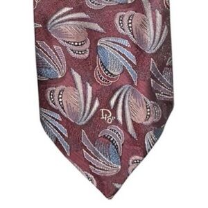 Vintage Christian Dior Men's Tie - Purple and Gray Paisley Classic Preppy Office